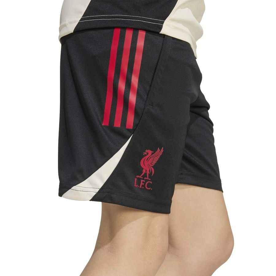 Liverpool Training Shorts Tiro 25 - Black/Strawberry Red/Wonder White Kids-SoccerKits Hub | Buy Soccer Jerseys Online